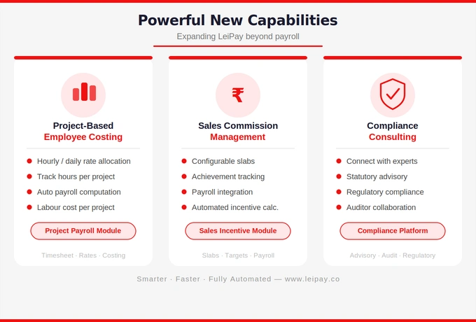 Project Costing, Sales Commission and Compliance Consulting — LeiPay